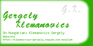 gergely klemanovics business card